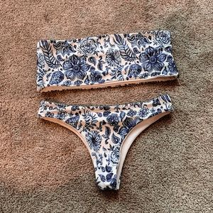 Royal Blue Paisley Bikini Set